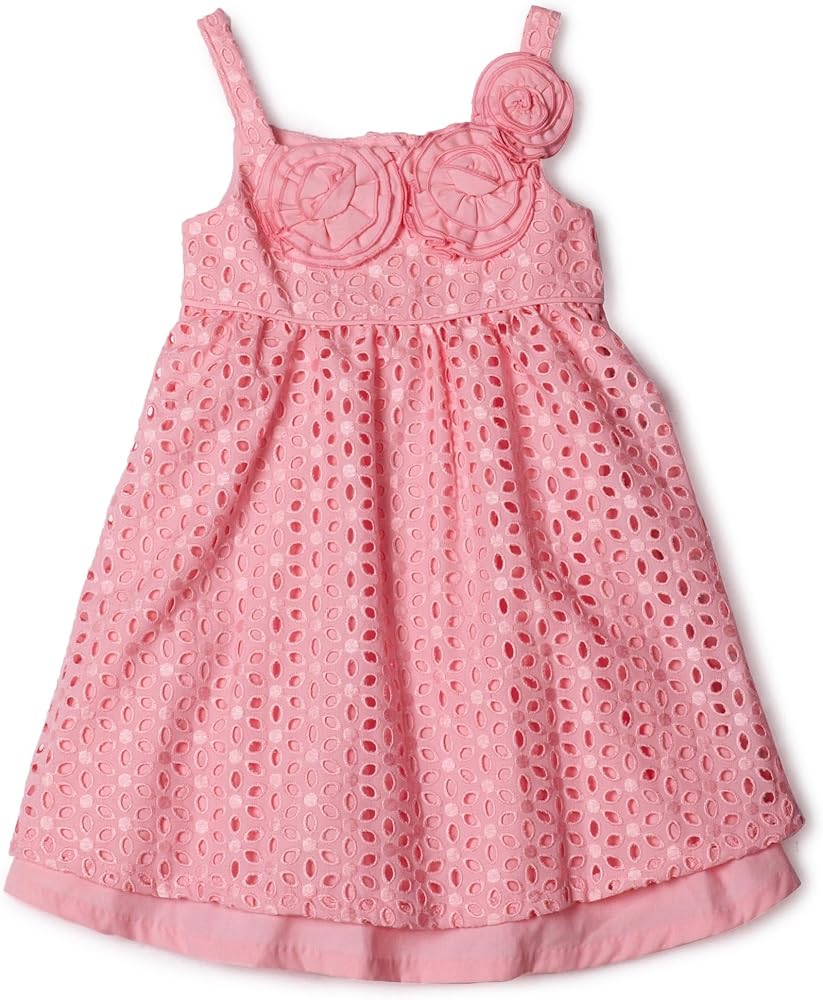 Bonnie Jean Little Girls' Eyelet Dress With Flowers