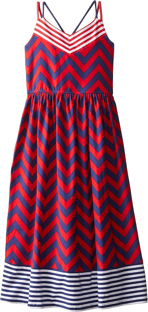 Bonnie Jean Big Girls' Chevron Striped Americana Dress