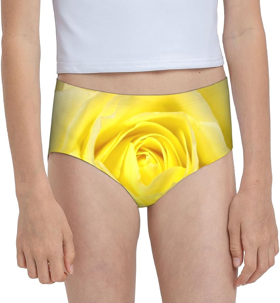 Augenstern Cotton Underwear Yellow-Rose-Valentine'S-Day Girls'Briefs Soft Underpants