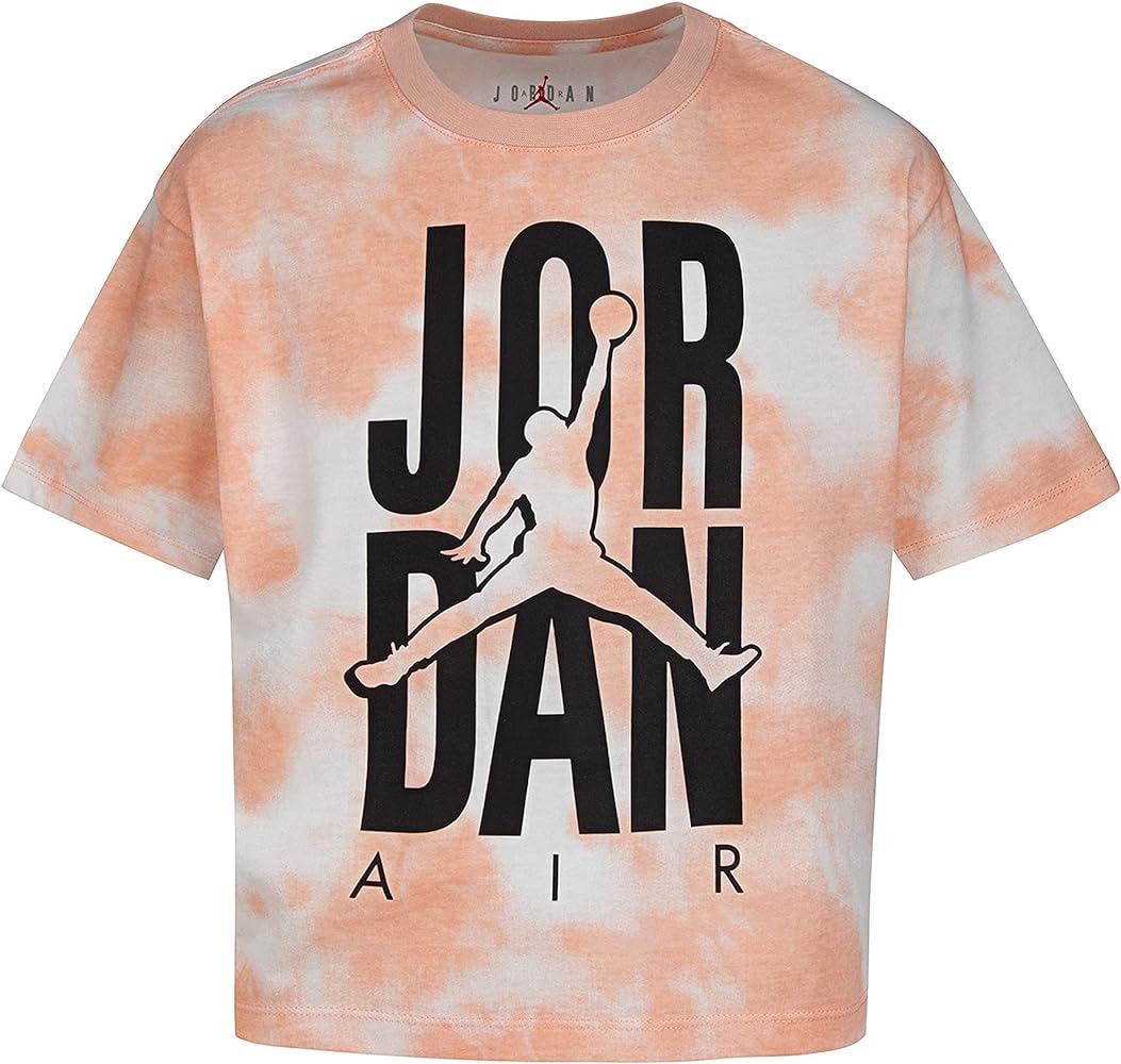 Jordan Girl's Tie-Dye Air Tee (Little Kids) Orange Tie-Dye 6 | XS