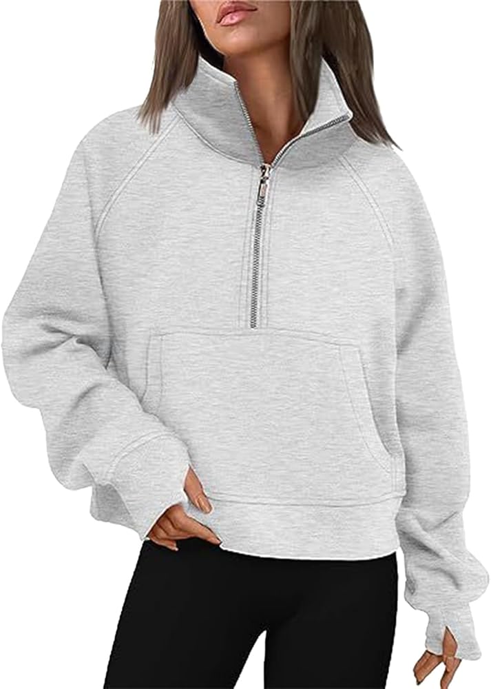 Cute Sweatshirts for Girls 10-12 Year Olds Half Zip Cropped Pullover Fleece Zipper Hoodies