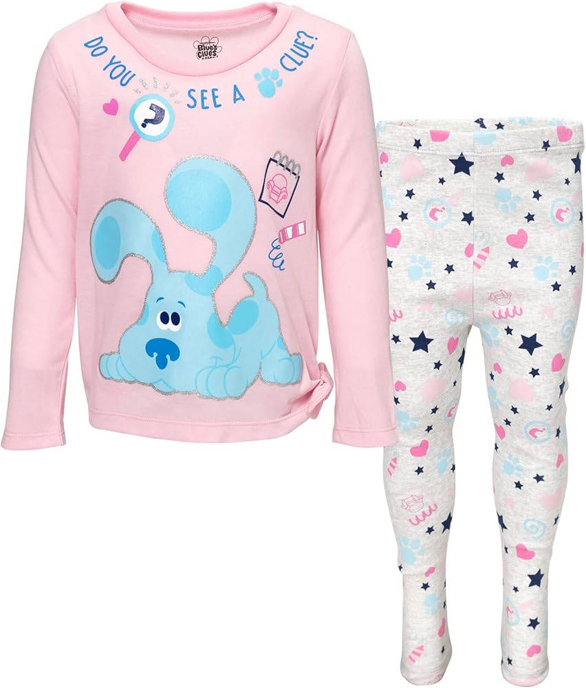 Blue's Clues & You! Knotted Pullover Long Sleeve Graphic T-Shirt & Leggings Set