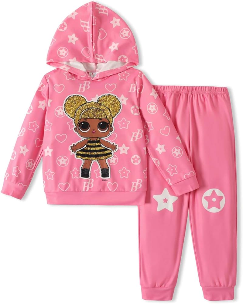 L.O.L. Surprise! Girl's Clothes Long Sleeve Stars Print Hoodie Sweatshirt and Pant Leggings 2 Piece Outfit