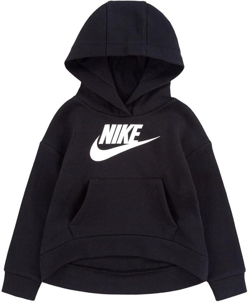 Nike Girl's Club Fleece Hi Low Pullover (Little Kids) Black 6X Little Kid