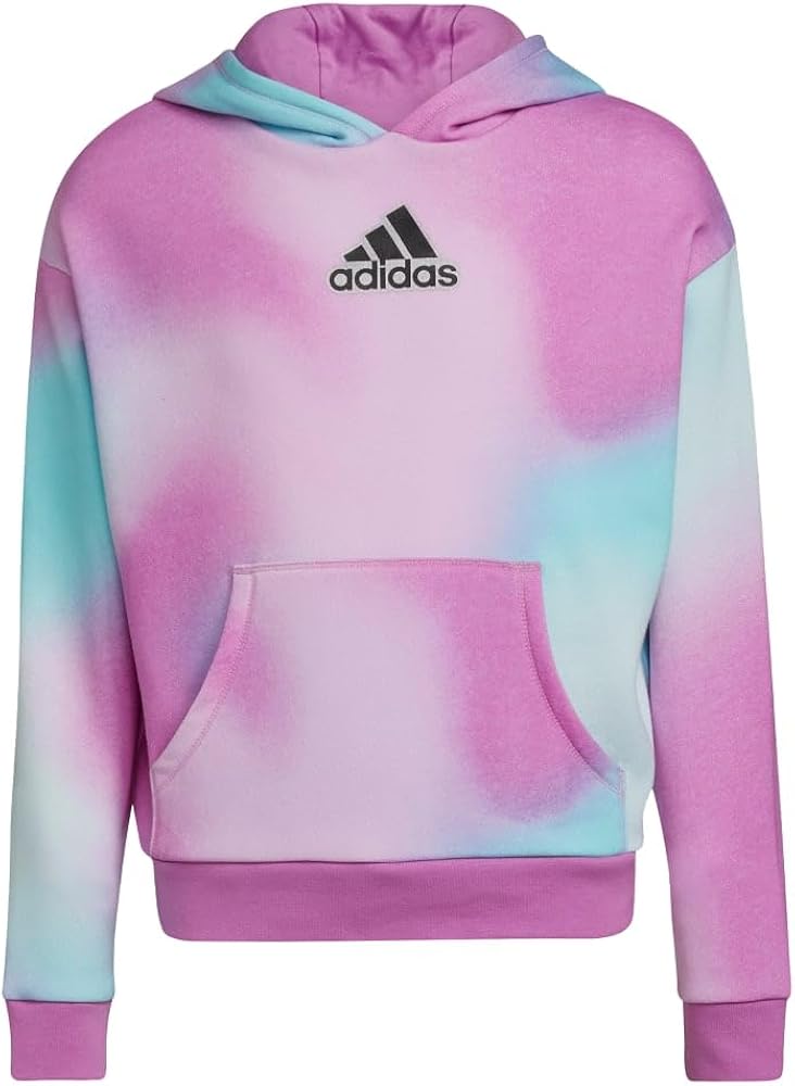 Adidas Allover Print Logo Fleece Pullover Hoodie