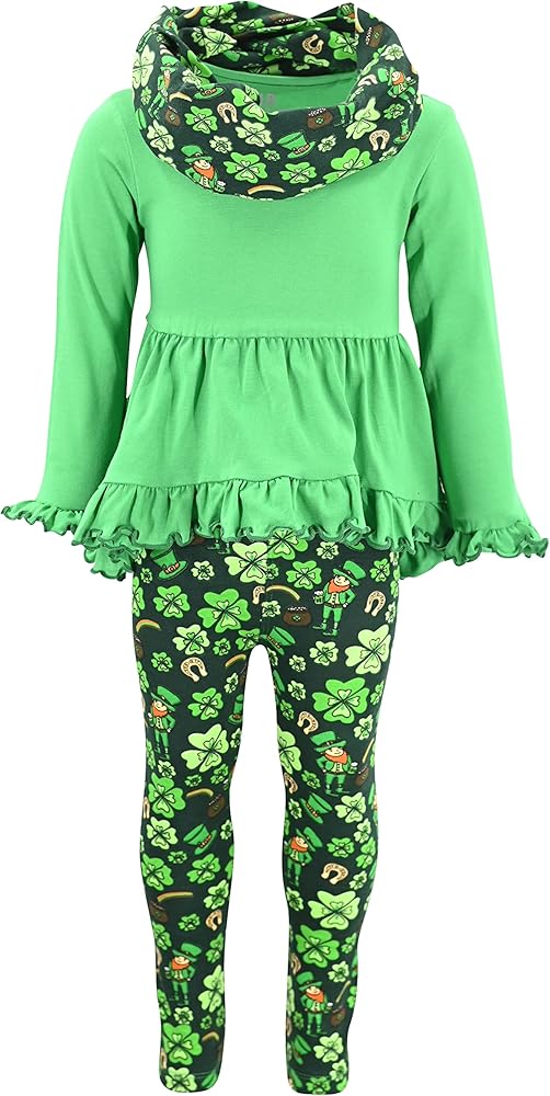 Unique Baby Girls 3 Piece St Patricks Day Leperchaun Legging Set