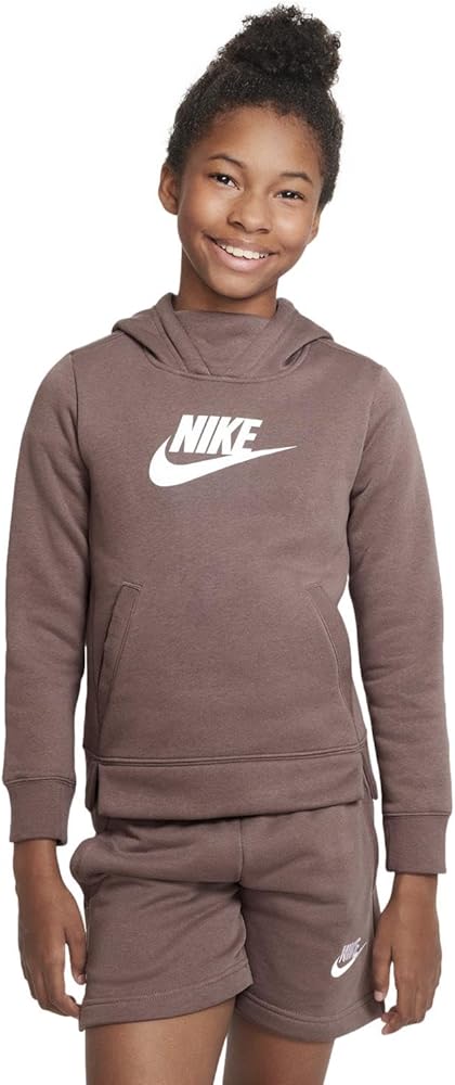 Nike Girls NSW Pullover Hoodie (Medium, Plum Eclipse/White)