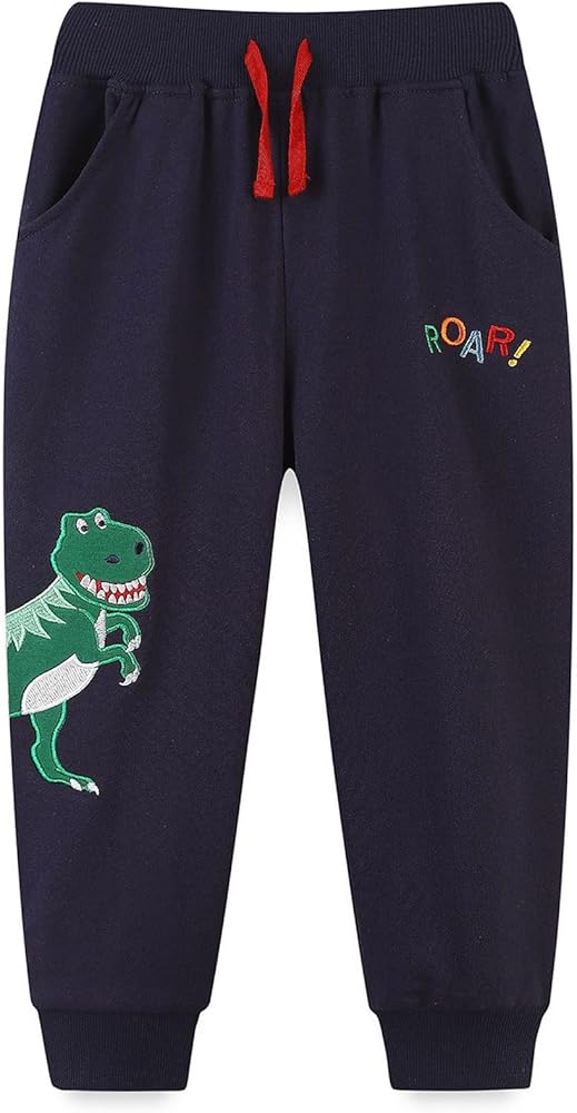 Boys Sweatpants Cute Embroidery Patterns Girls Christmas Pants Kids Anime Graphic Sweatpants 2-7Years