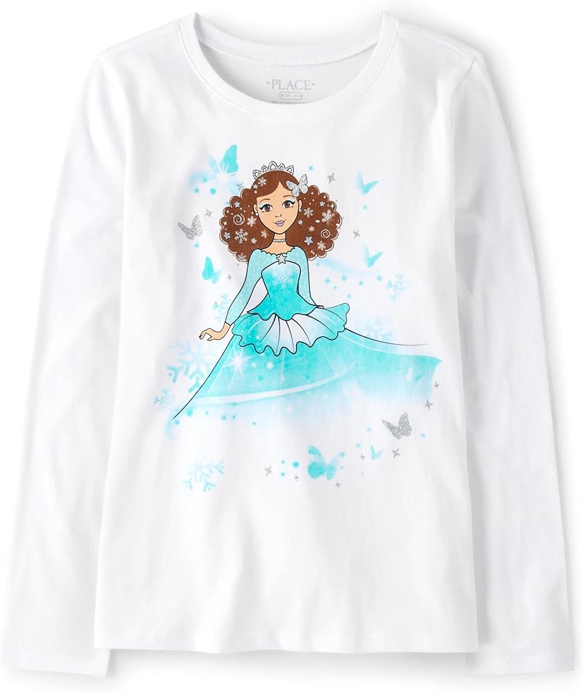 The Children's Place girls Flower Unicorn Long Sleeve Graphic Tee