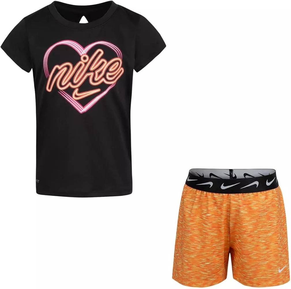 Nike Little Girls' Dri-FIT T-Shirt and Shorts 2 Piece Set