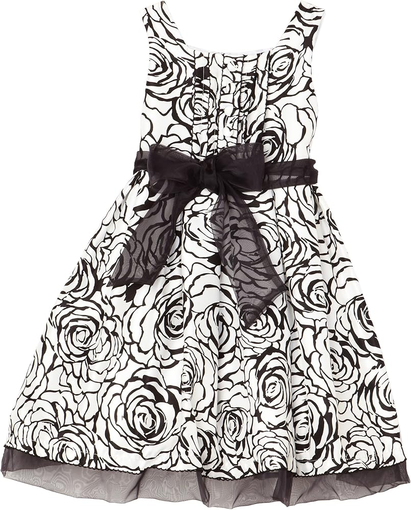 Little Girls' Sweet Heart Rose Printed Woven Dress