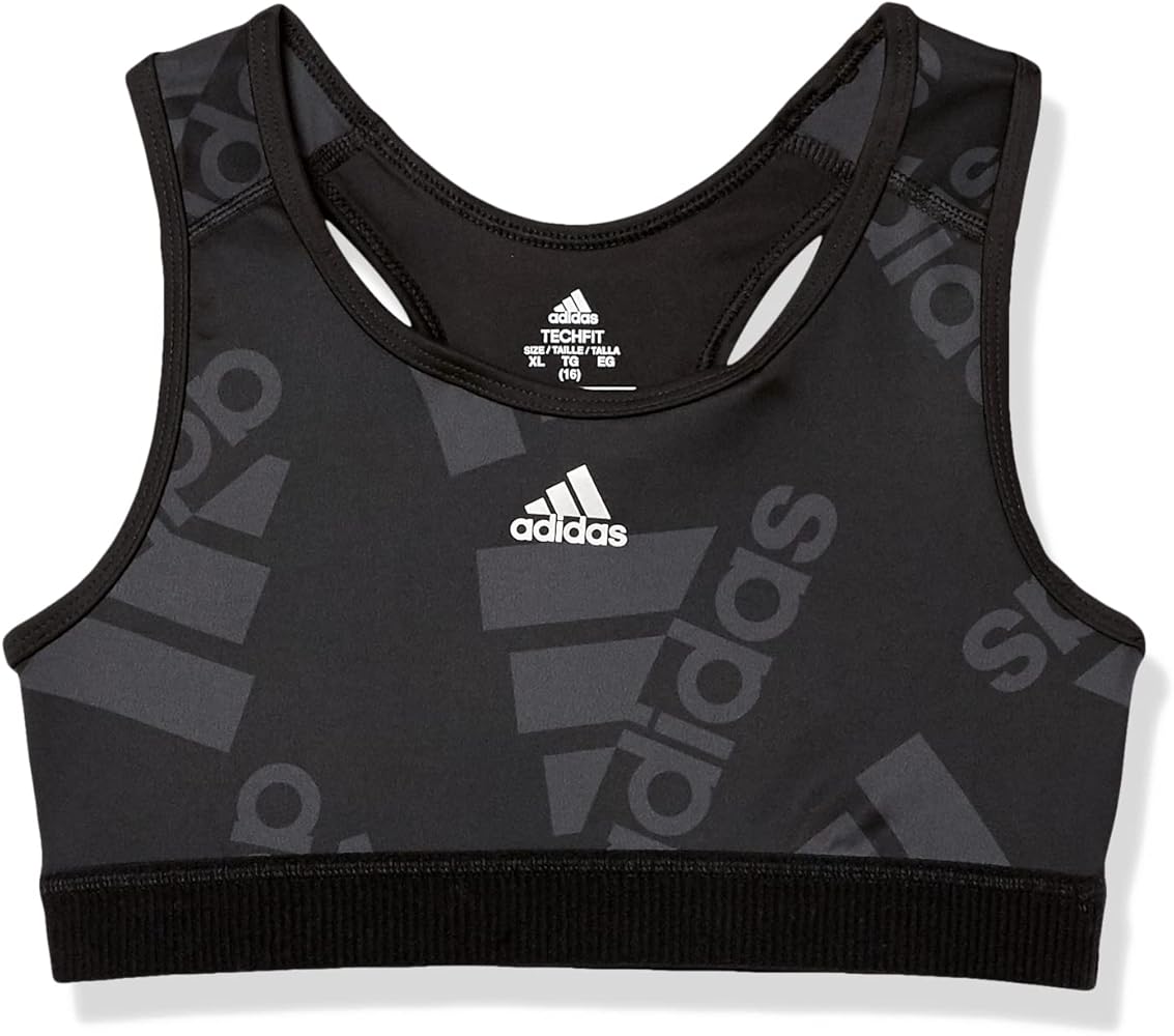 adidas Girls' Aeroready Allover Print Techfit Bra