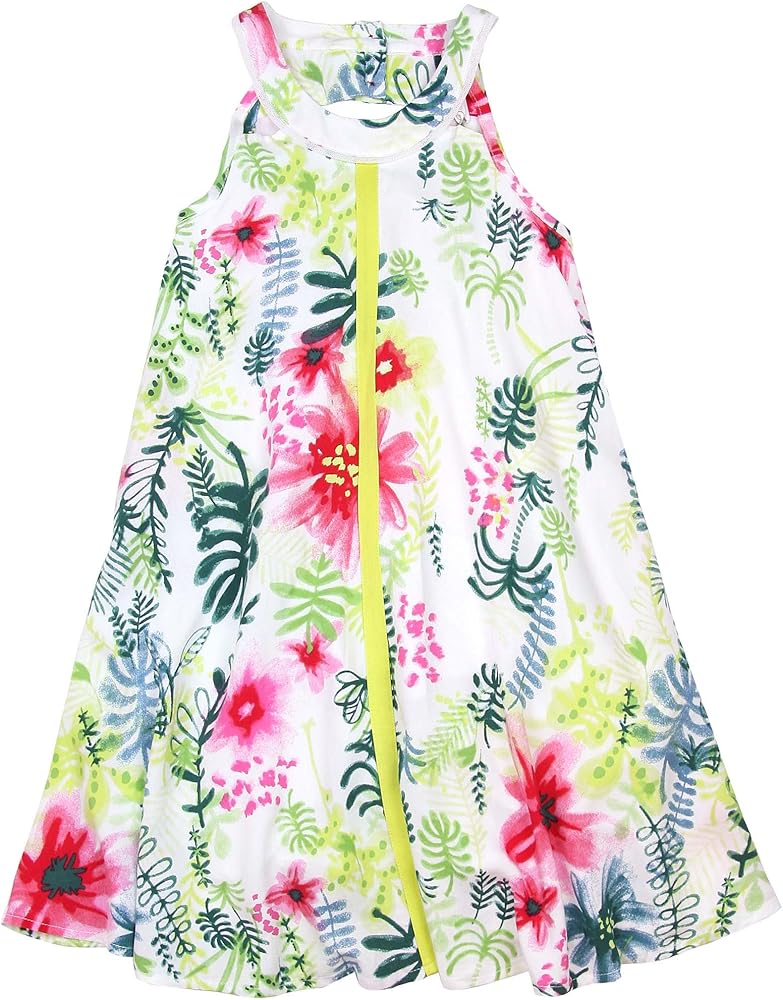 Deux par Deux Girls' Printed Dress Flamingo Edit, Sizes 5-12