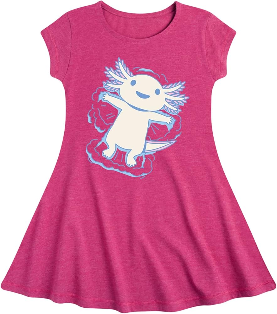 Instant Message - Axolotl Snow Angel - Toddler & Youth Girls Fit & Flare Dress