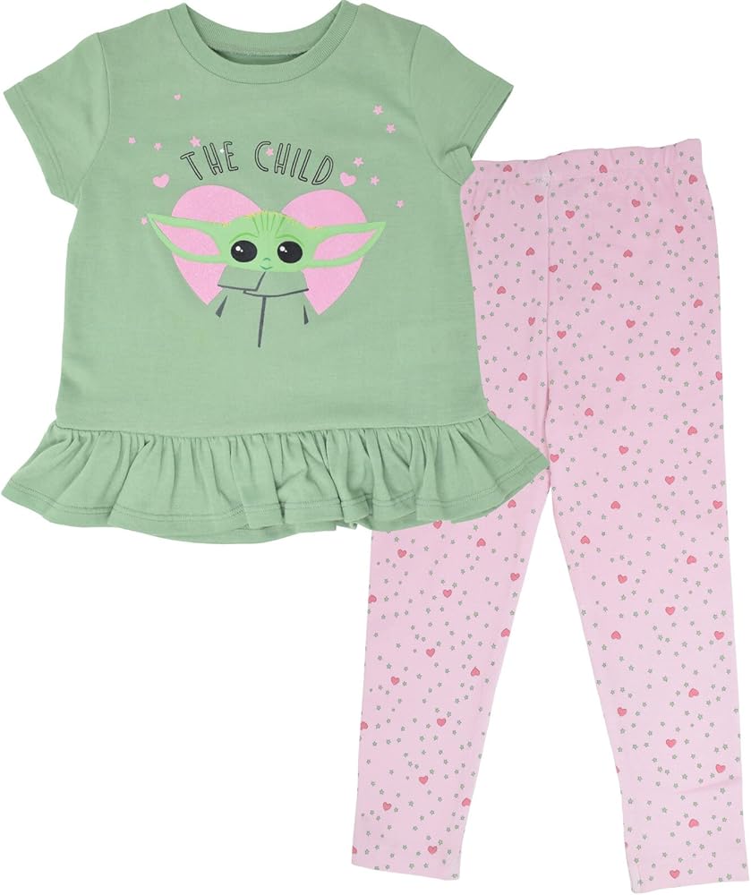 STAR WARS The Mandalorian The Child Girls T-Shirt and Leggings Outfit Set Infant to Big Kid