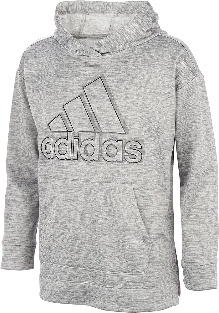 adidas Girls' Badge of Sport Mélange Fleece Pullover Hoodie