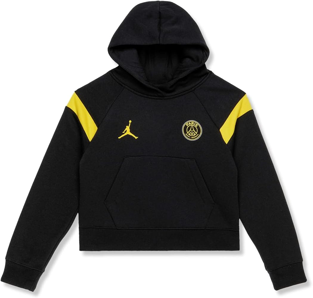 Jordan Girl's PSG Fleece Hoodie (Little Kids/Big Kids) Black MD (8-10 Big Kid)