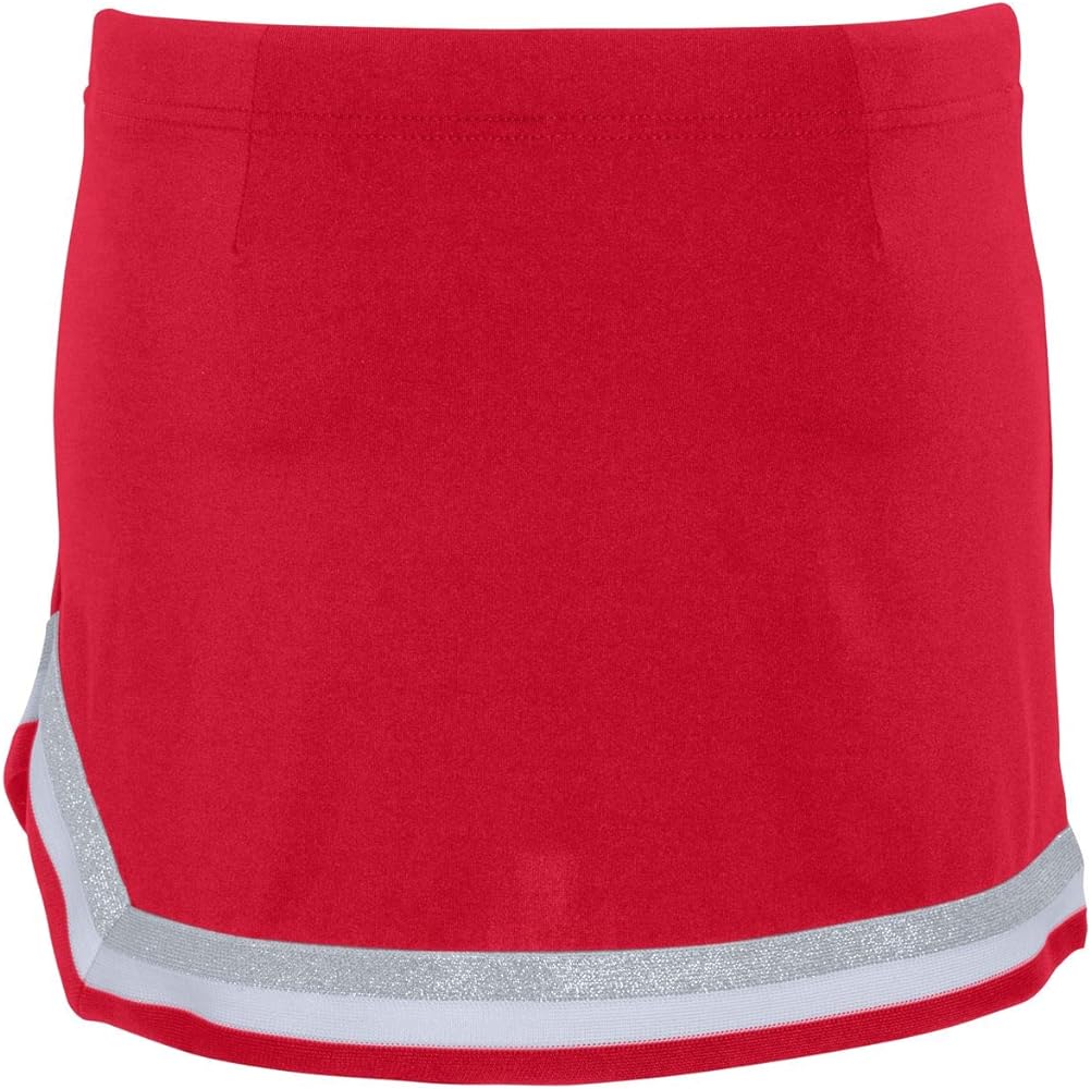 Augusta Sportswear Girls Pike Skirt L Red/White/Metallic Silver