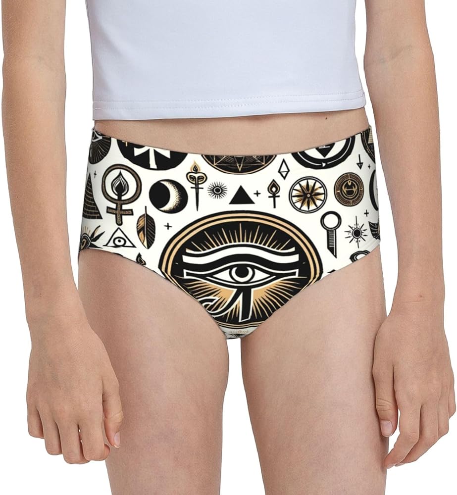 Augenstern Cotton Underwear Horus-Eye-Ankh-Pyramid Girls'Briefs Soft Underpants