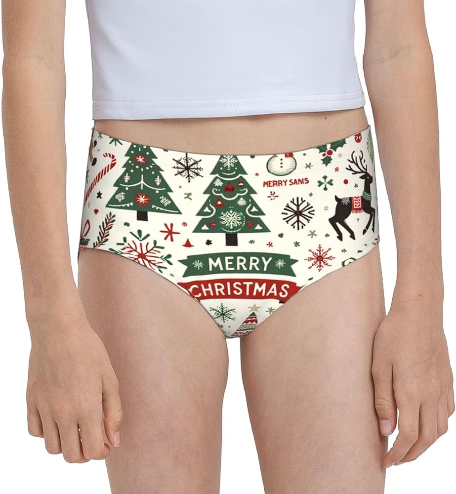 Augenstern Cotton Underwear Christmas-Tree-Candy-Cane Girls'Briefs Soft Underpants