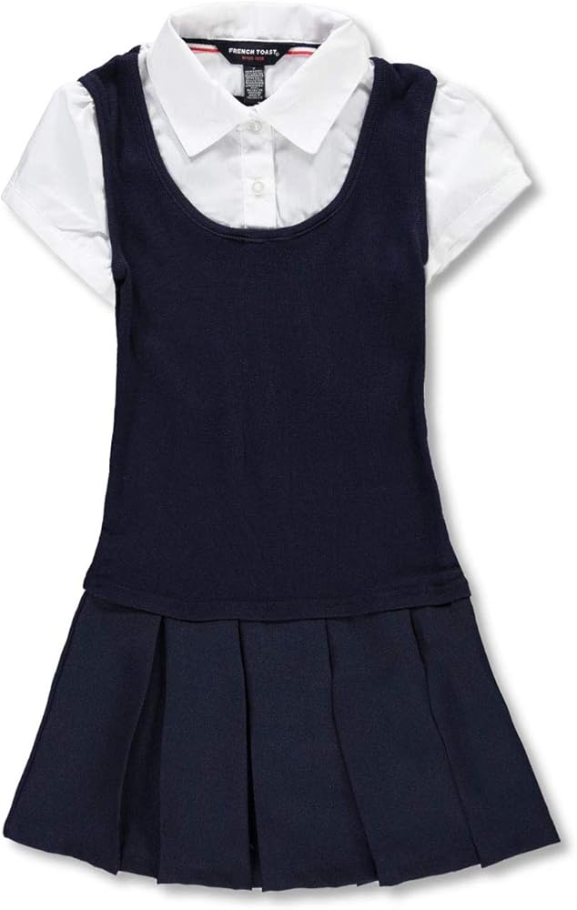 French Toast Big Girls' Gabrielle Jumper (Sizes 7-16) - navy, 14