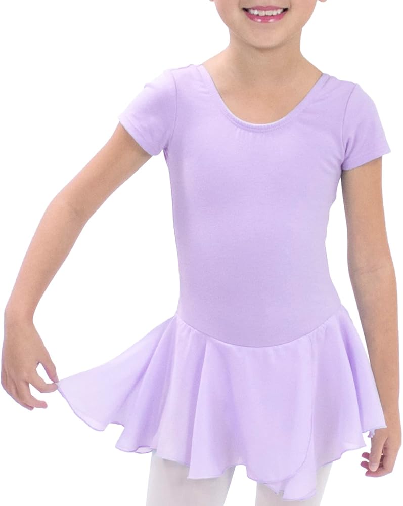 Little Girls Short Sleeve Ballet Leotard Dress