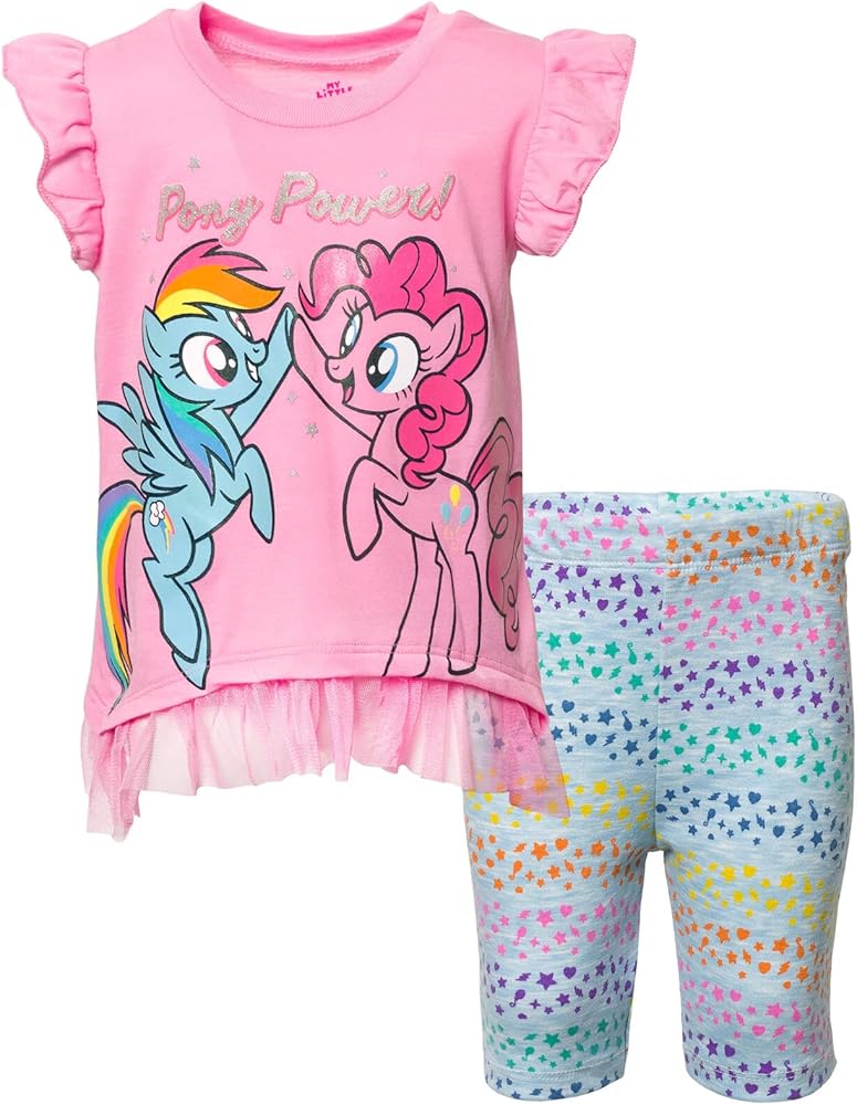 My Little Pony Girls Short Sleeve T-Shirt and Bike Shorts Set