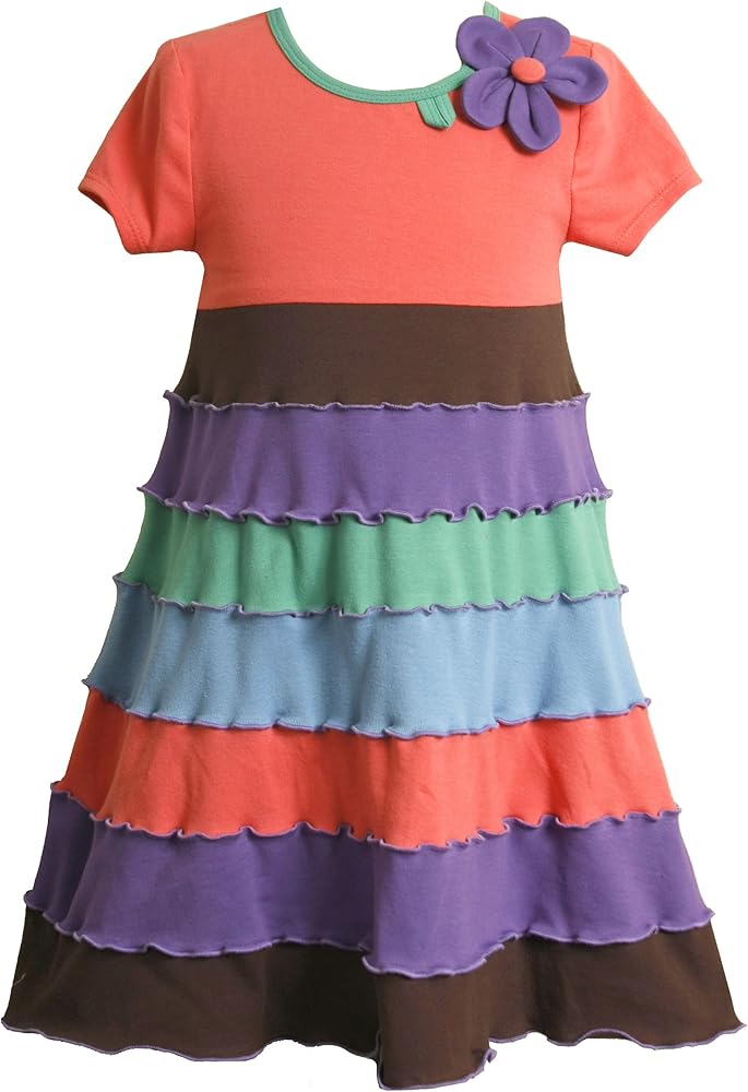 Bonnie Jean Little Girls' Colorblock Pearl Edge Knit Dress