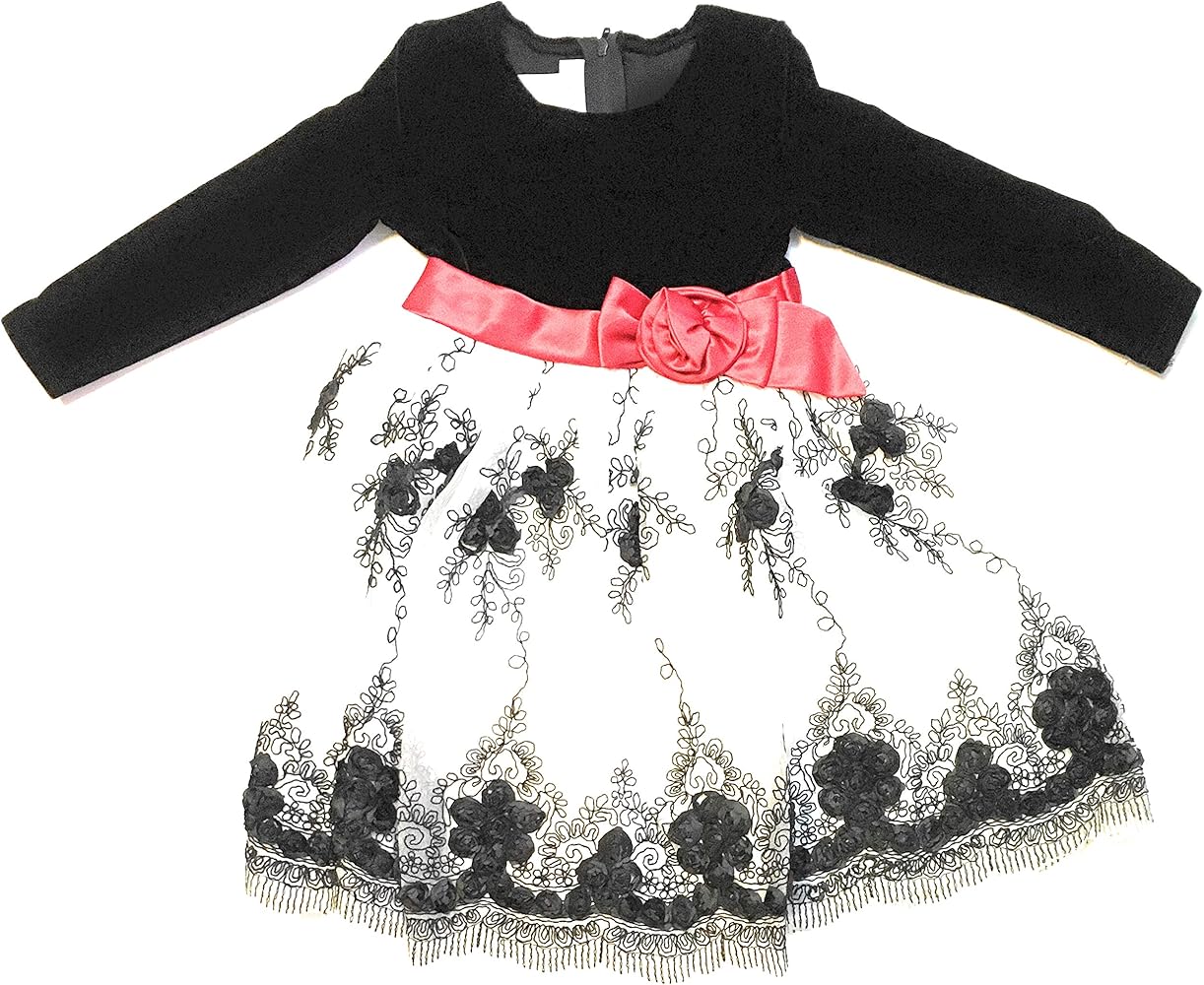 Bonnie Jean Kids Black and White Holiday Party Dress Size 3T