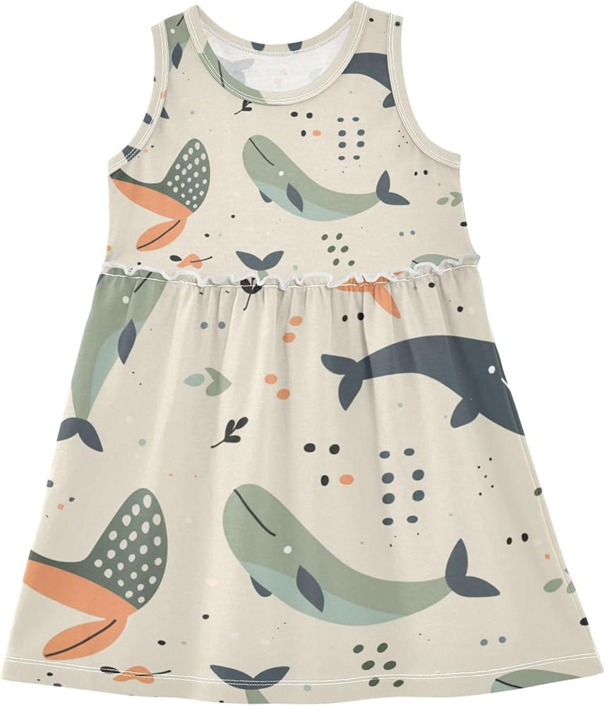 Girls Dresses Summer Toddler Sleeveless Midi Dress Casual Cotton A-Line Sundress