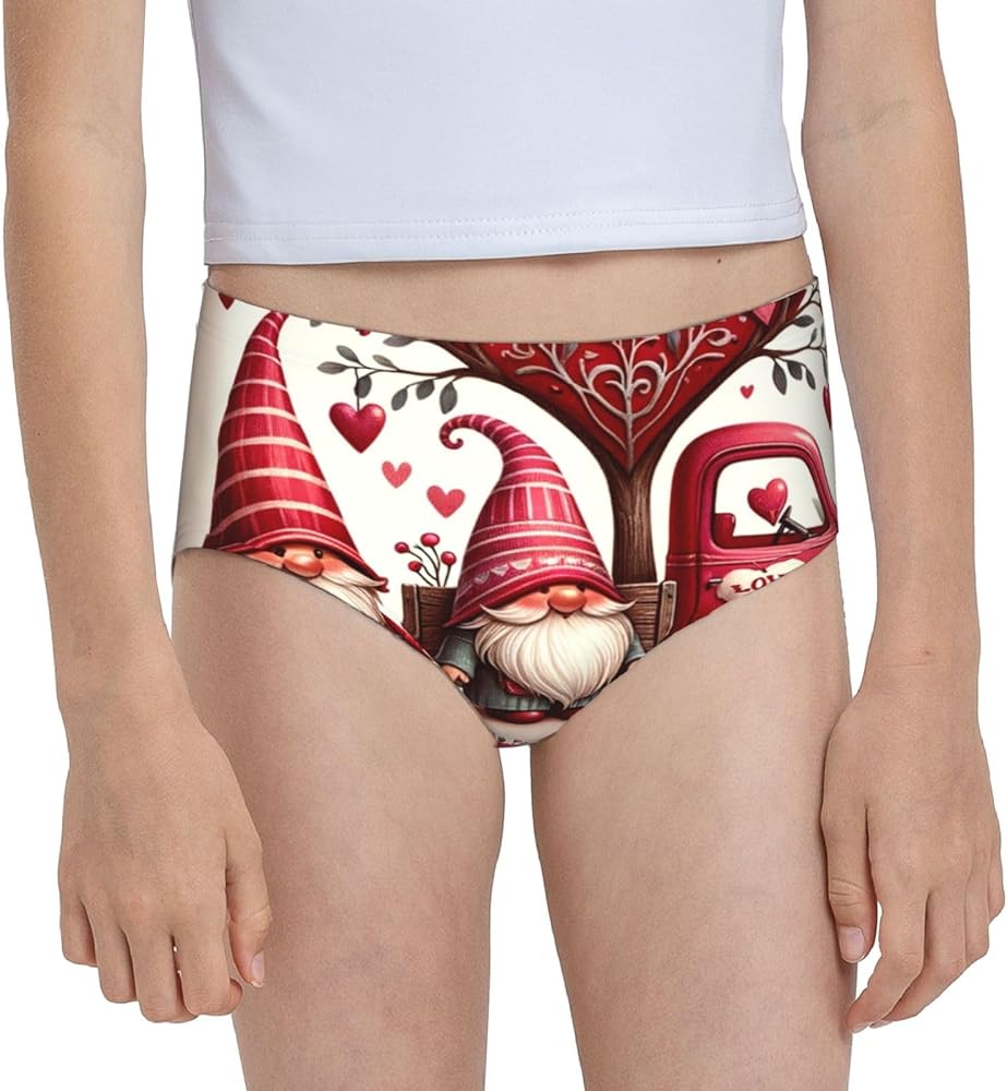 Augenstern Cotton Underwear Valentine-Gnomes-Truck-Love Girls'Briefs Soft Underpants