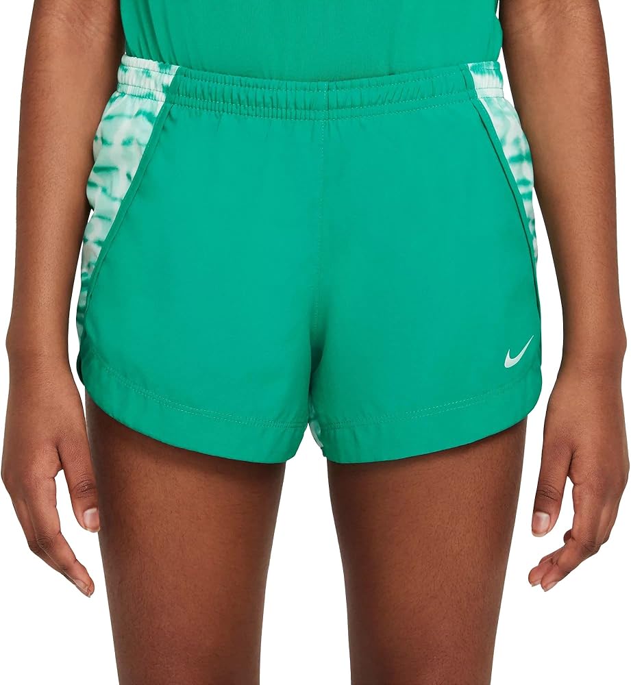 Nike Girls' Dri-FIT Running Shorts (X-Large, Neptune Green/White)