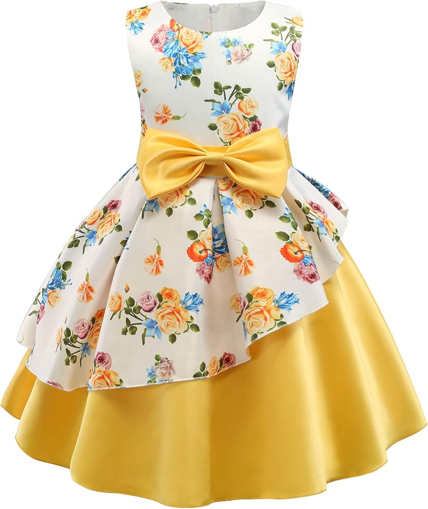 AIMJCHLD 2-9T Girls Flower Dress Kids Formal Special Occasion Party Dresses