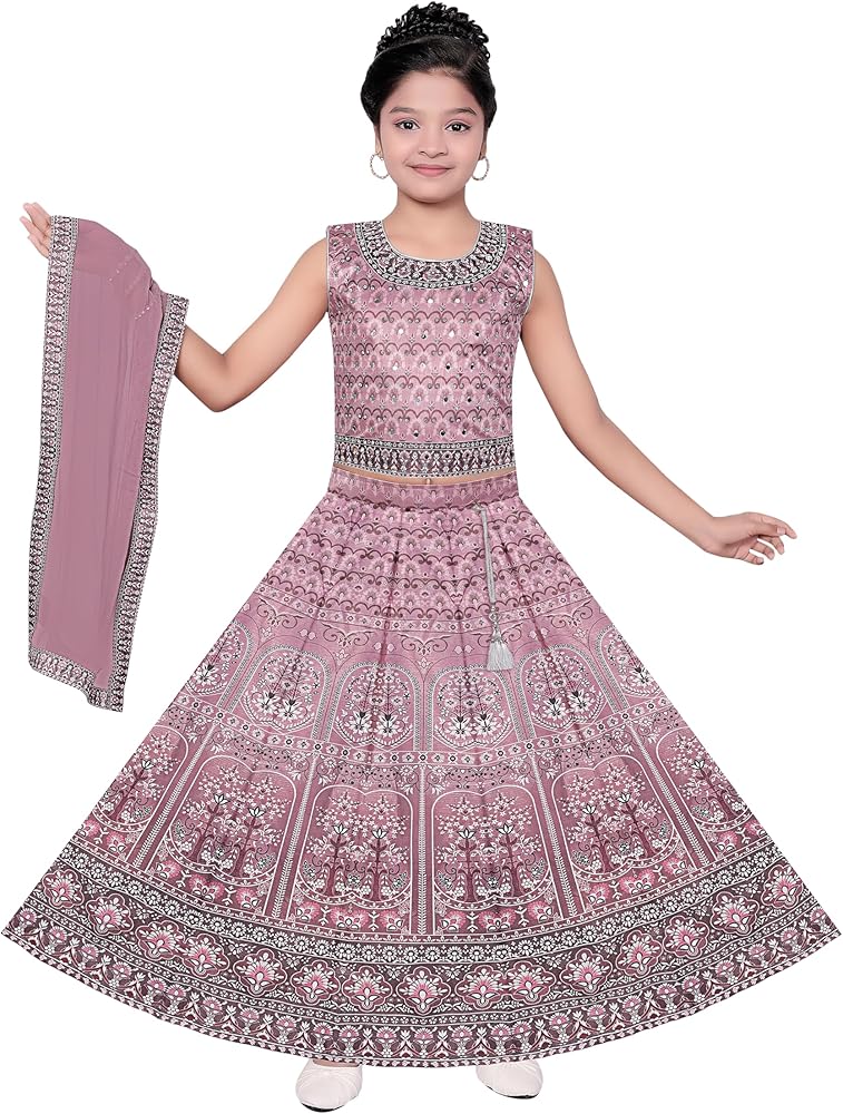 Kids Indian Dress for Girls Lehenga Choli, Handwork Embriodery