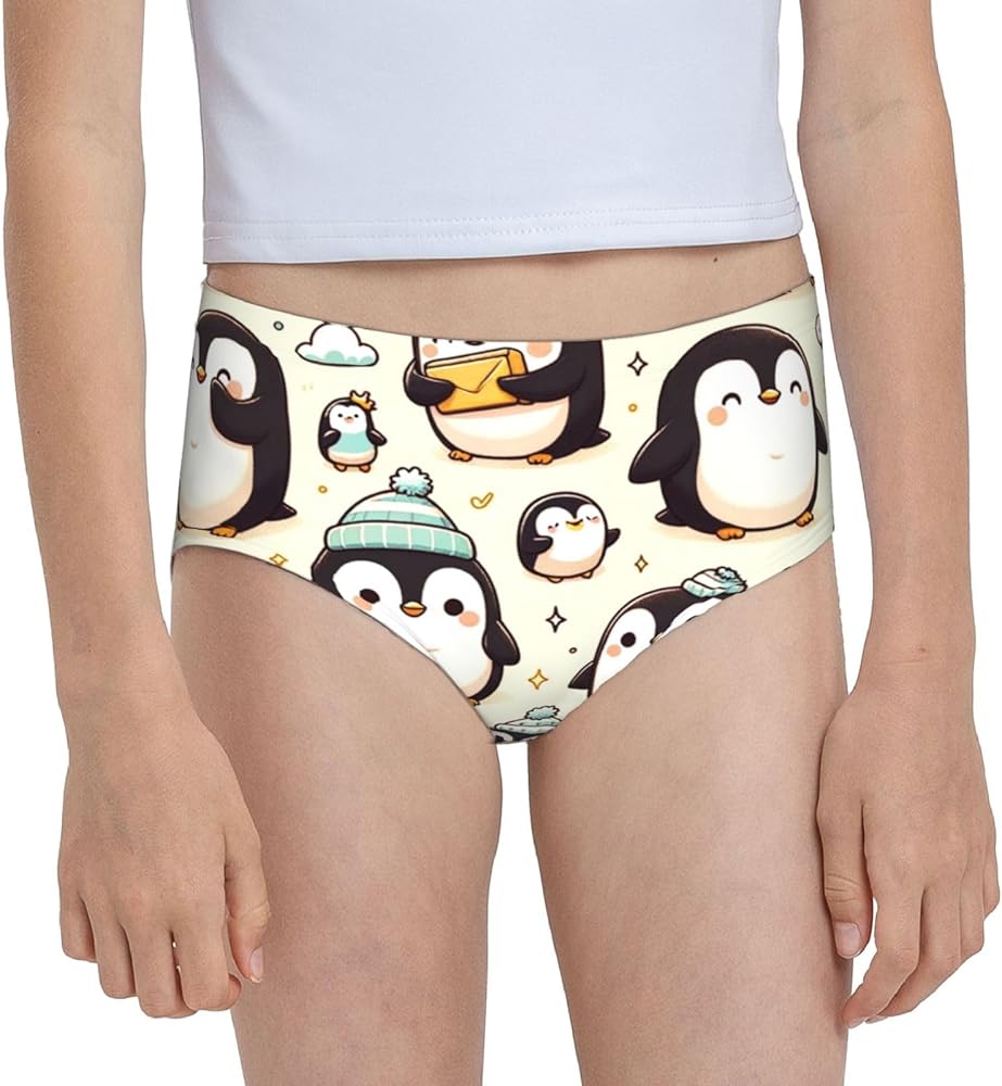 Augenstern Cotton Underwear Kawaii-Emperor-Penguin Girls'Briefs Soft Underpants