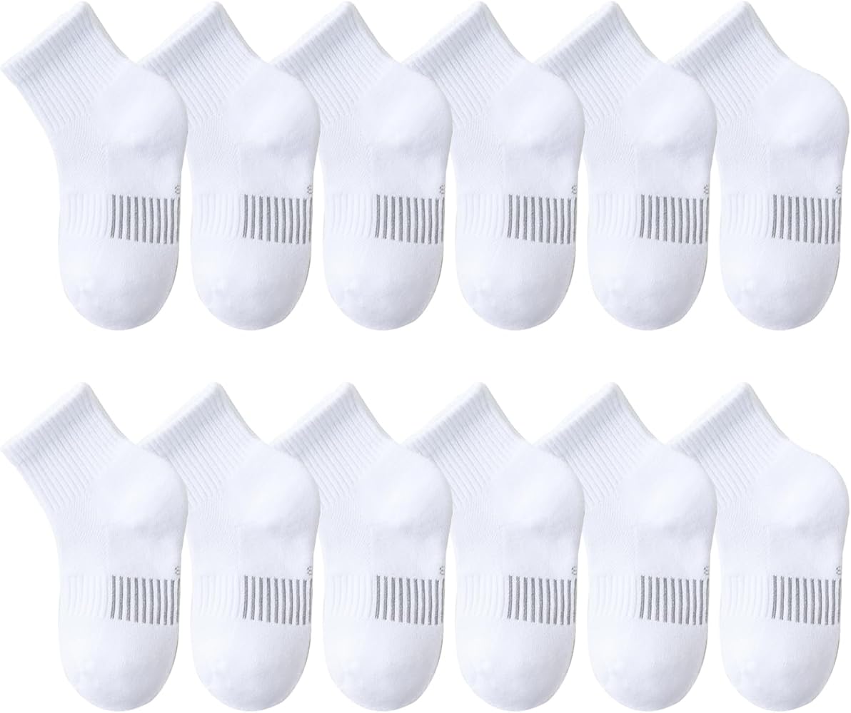 Kids Athletic Socks Half Cushioned Crew Socks Ankle Socks Kids Cotton Sport Socks