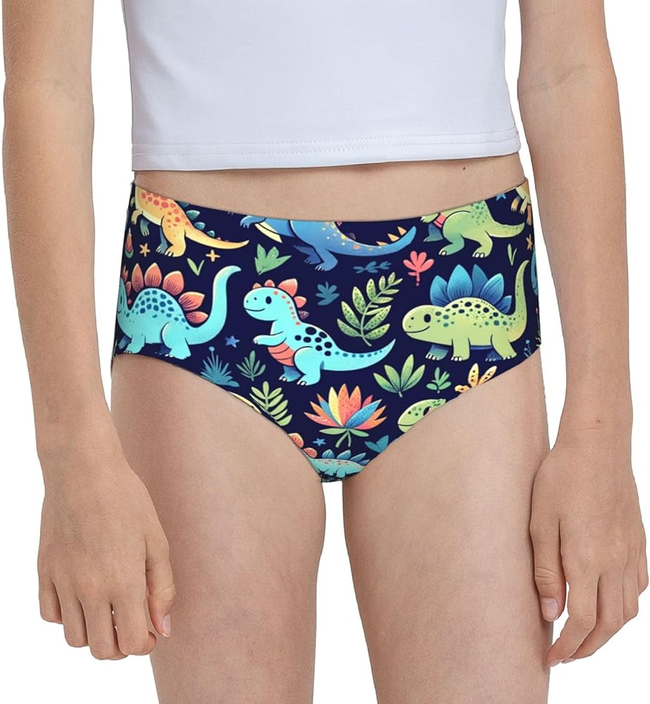 Augenstern Cotton Underwear Dinosaur-Colorful-Animal Girls'Briefs Soft Underpants