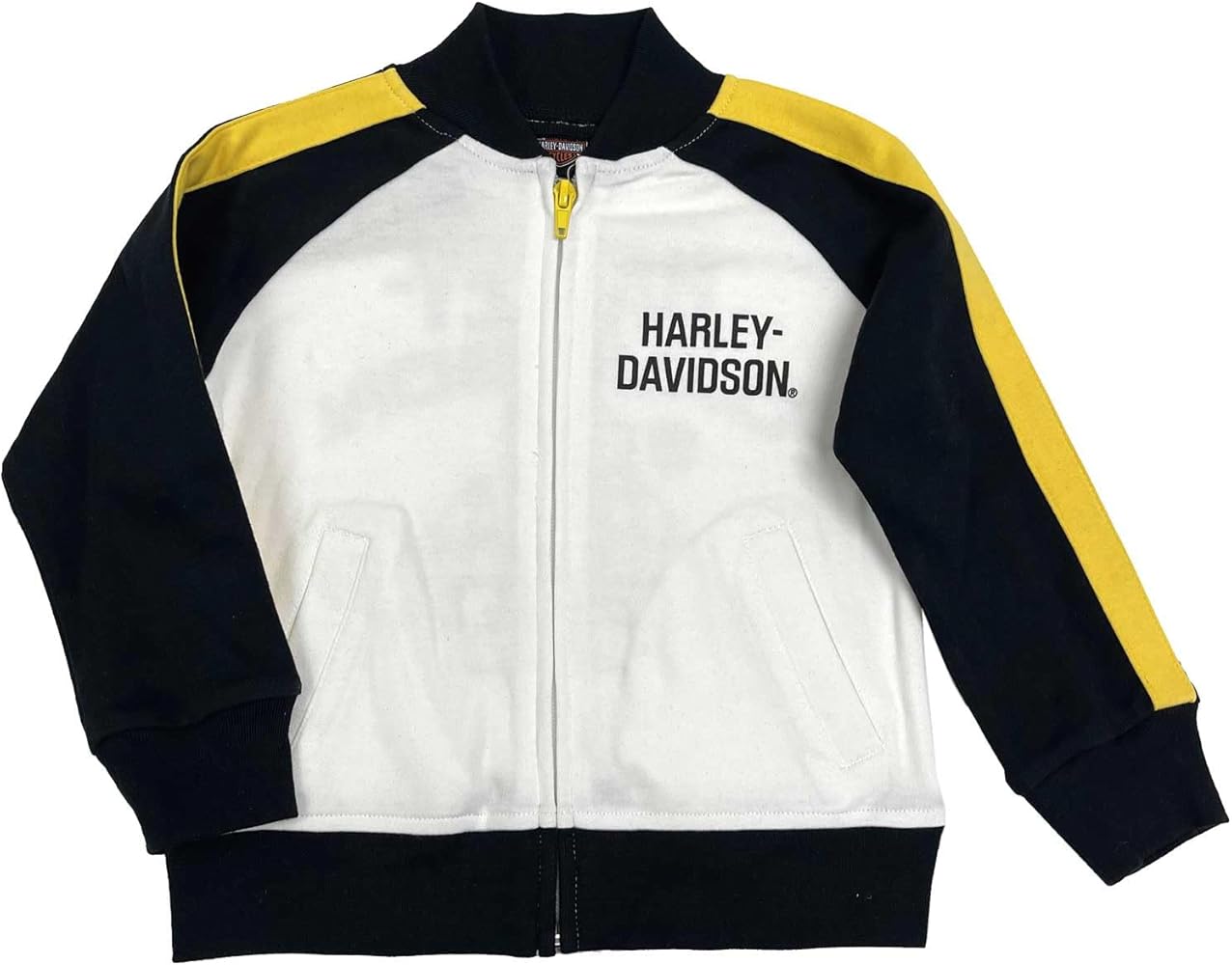 Harley-Davidson Big Girls' Racing Knit Zip-Up Track Jacket - Colorblocked