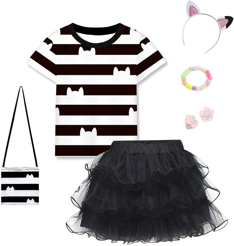 Rainbow Tutu Dress T-Shirt for Girls Halloween Party Clothes 3-10 Years