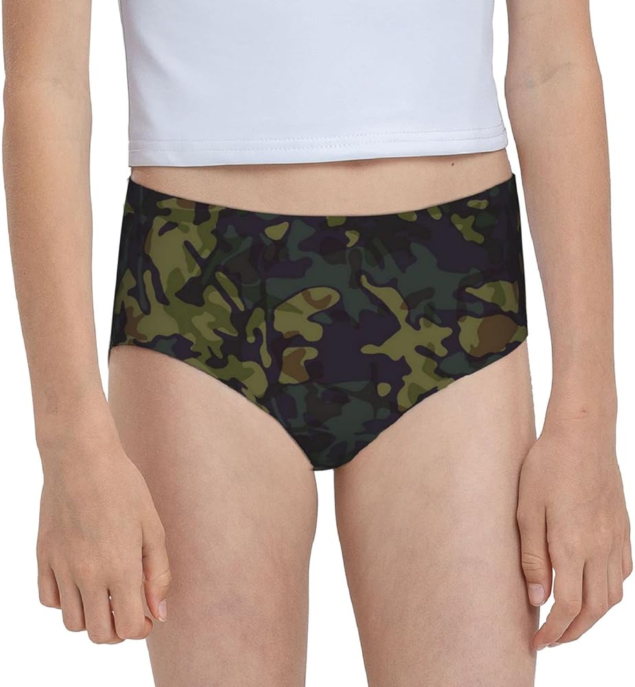 Augenstern Cotton Underwear Camo Hunting Grassland Girls'Briefs Soft Underpants