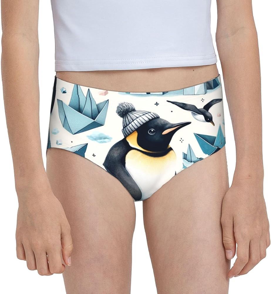 Augenstern Cotton Underwear Cute-Penguins Girls'Briefs Soft Underpants