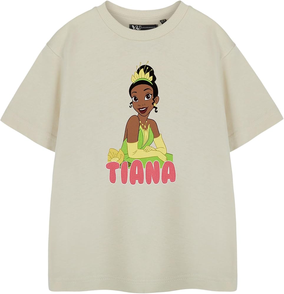 Disney Princess Girls Short-Sleeved Graphic Tee Character Shirt OPTIONS | Children Apparel Princess Movie Merchandise Gift