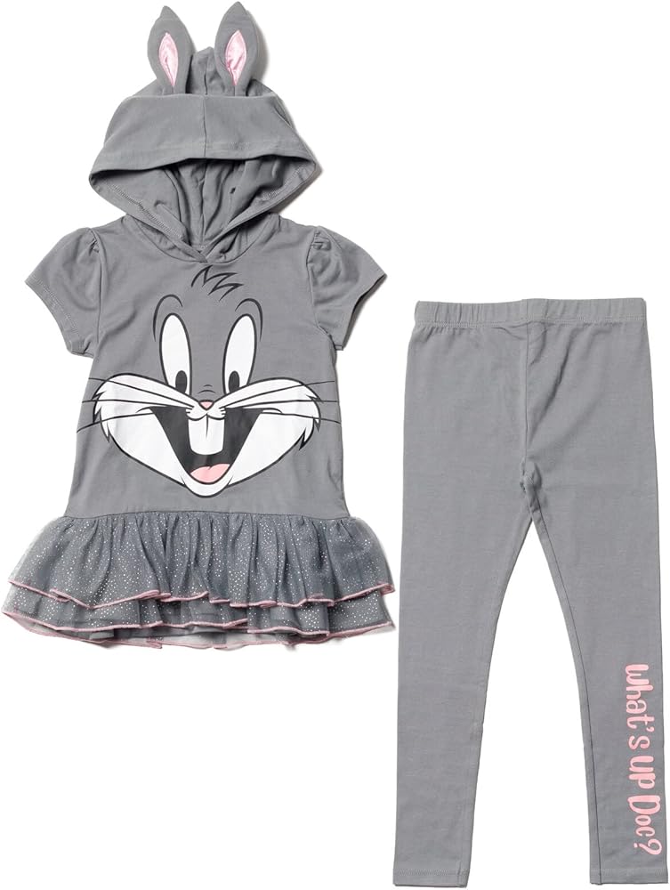 Looney Tunes Buggs Bunny Girls Cosplay Graphic T-Shirt Dress Legging Toddler to Big Kid