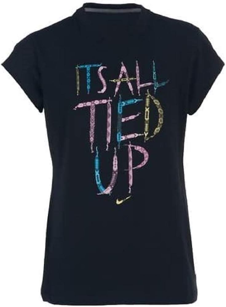 Nike Girls' All Tied Up T-Shirt- Black/Small