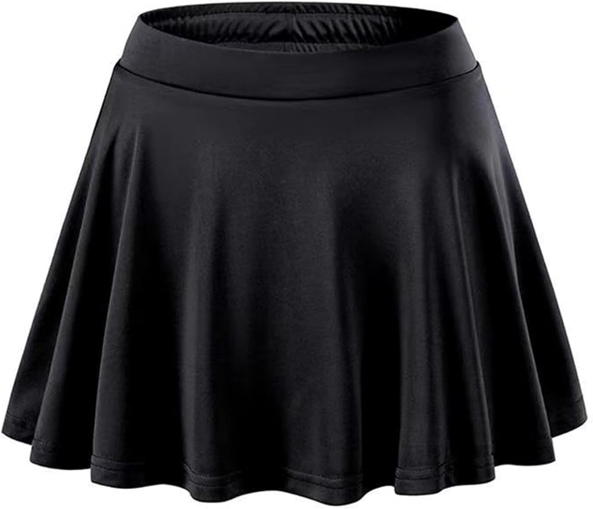 Kids Girls Pleated Tennis Golf Skirt with Shorts Skort High Waist Running Workout Athletic Activewear Black 8-9