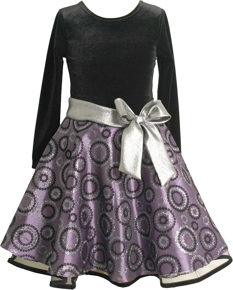 Bonnie Jean Big Girls' Dress Stretch Velvet Bodice To Drop Waist Organza Skirt