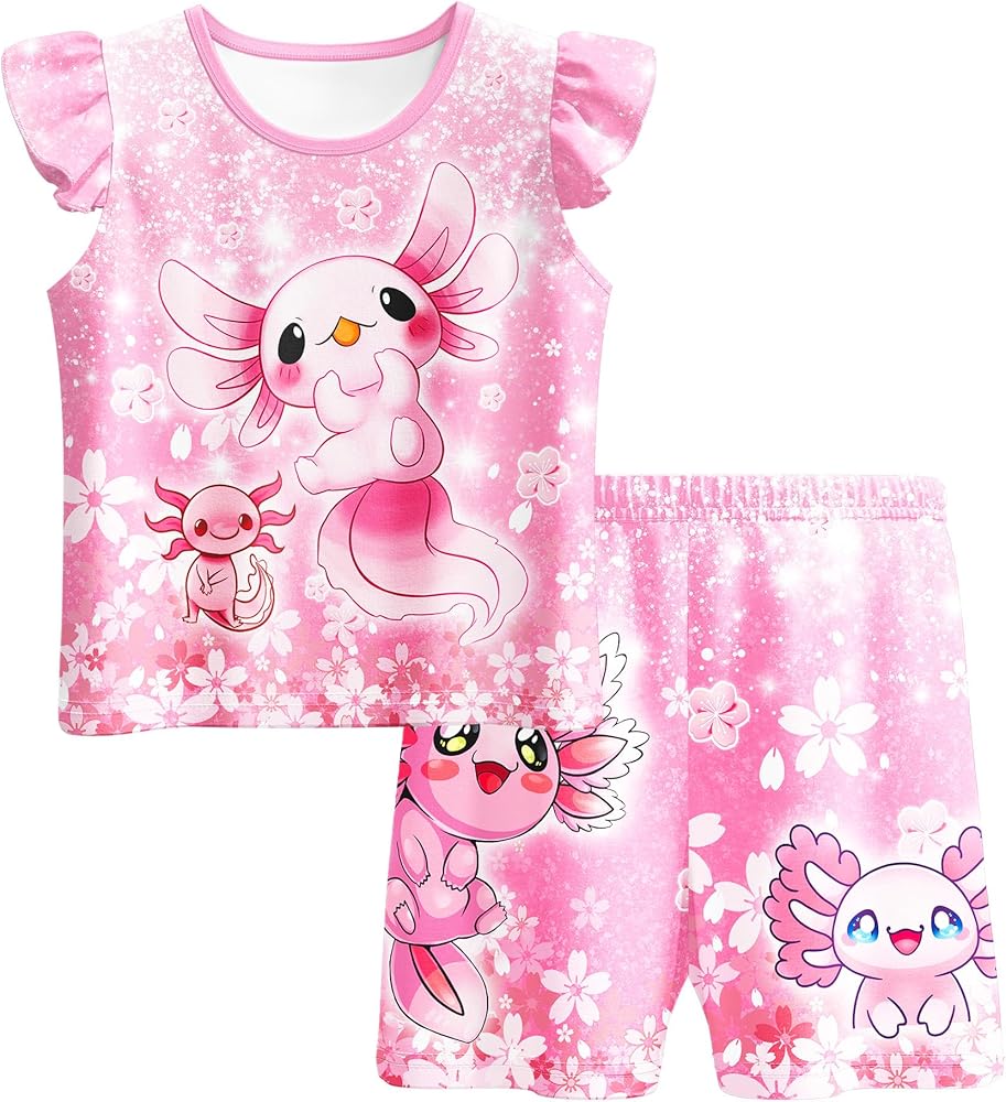 YAMY Toddler Girls Print 2PCS Outfits Cute Summer Top and Shorts Clothing Set