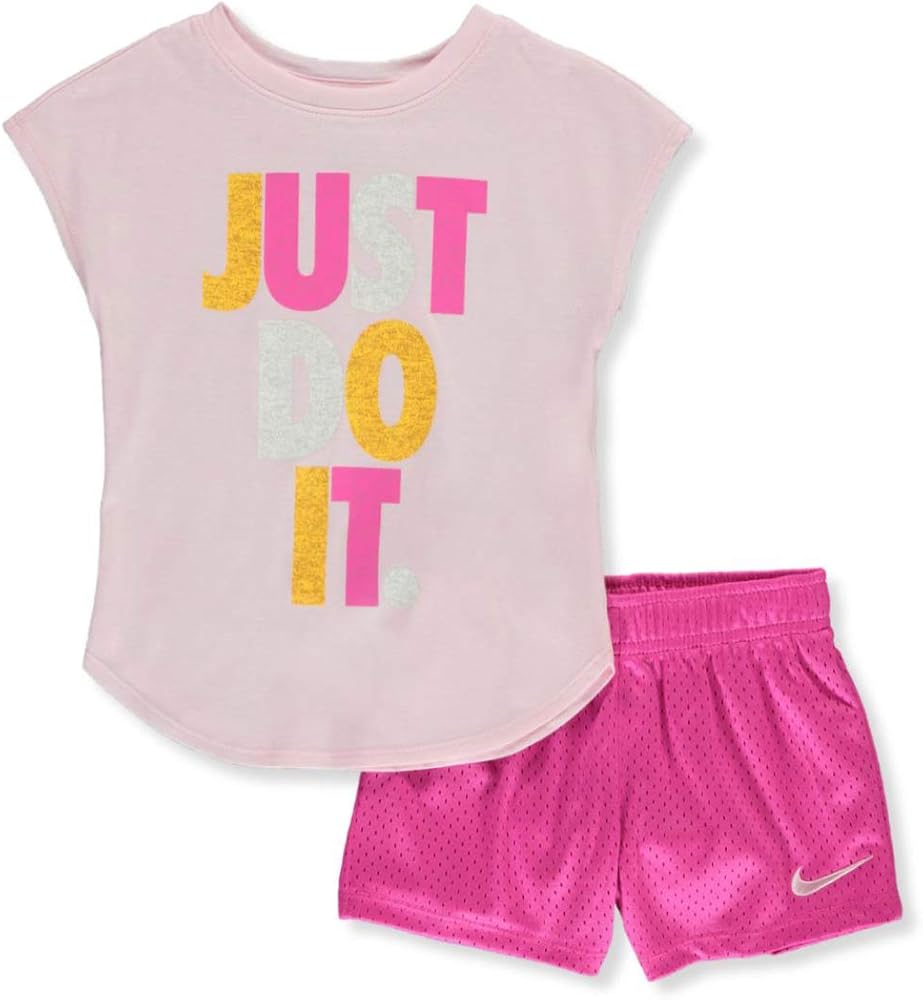 Nike Girls' Just Do It 2-Piece Shorts Set Outfit - Multi, 4