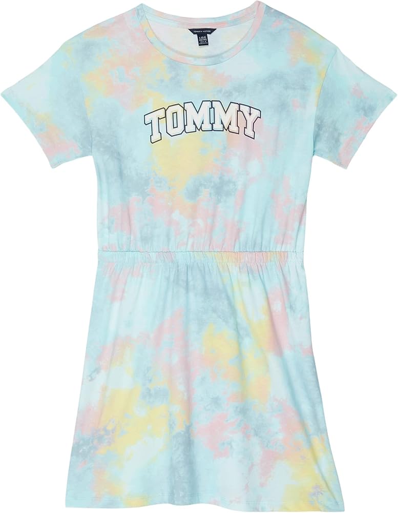 Tommy Hilfiger Girl's Short Sleeve Cotton T-shirt Dress With Fun Prints & Patterns