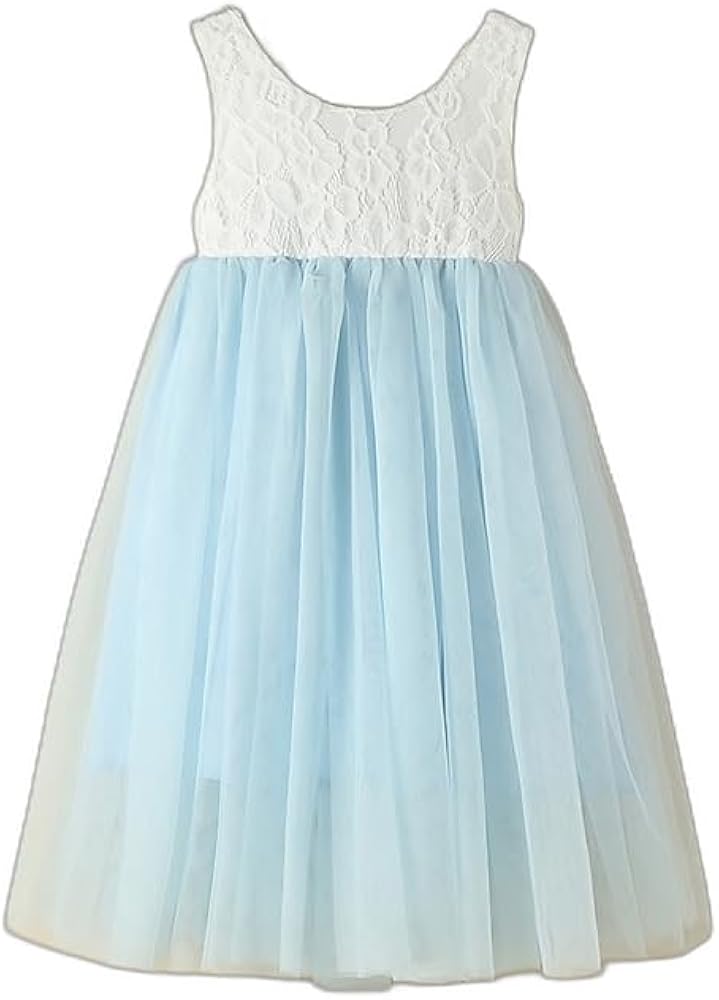 Kids Girls' Dress Solid Color Sleeveless Party Lace Mesh Cute Polyester Knee-Length